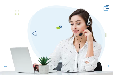 Picture of a women handling customer queries.